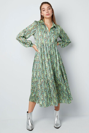 Kleid mit Paisleymuster in Grün h5 Bild2
